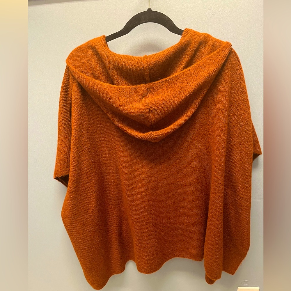 LOFT poncho sweater with hood and pocket - M/L size.